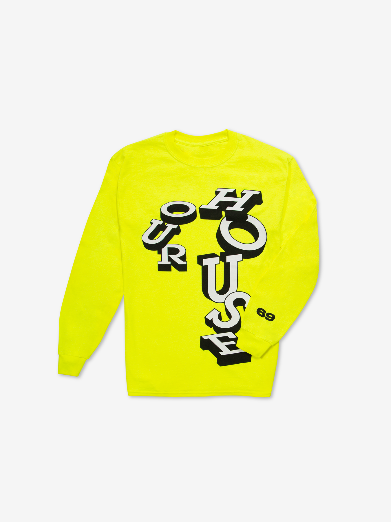 Chaos SixtyNine Neon Yellow 'Our House' Long Sleeved T-shirt