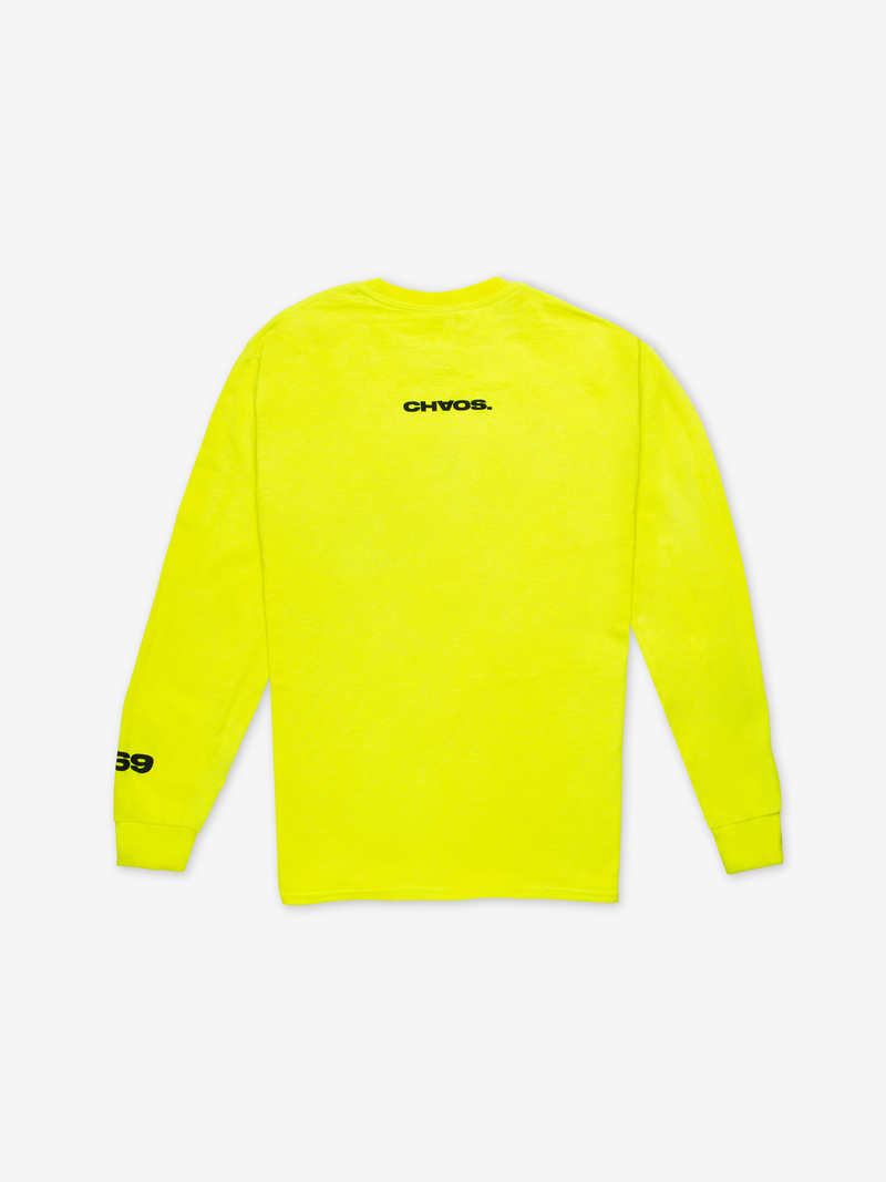 Chaos SixtyNine Neon Yellow 'Our House' Long Sleeved T-shirt - more detail