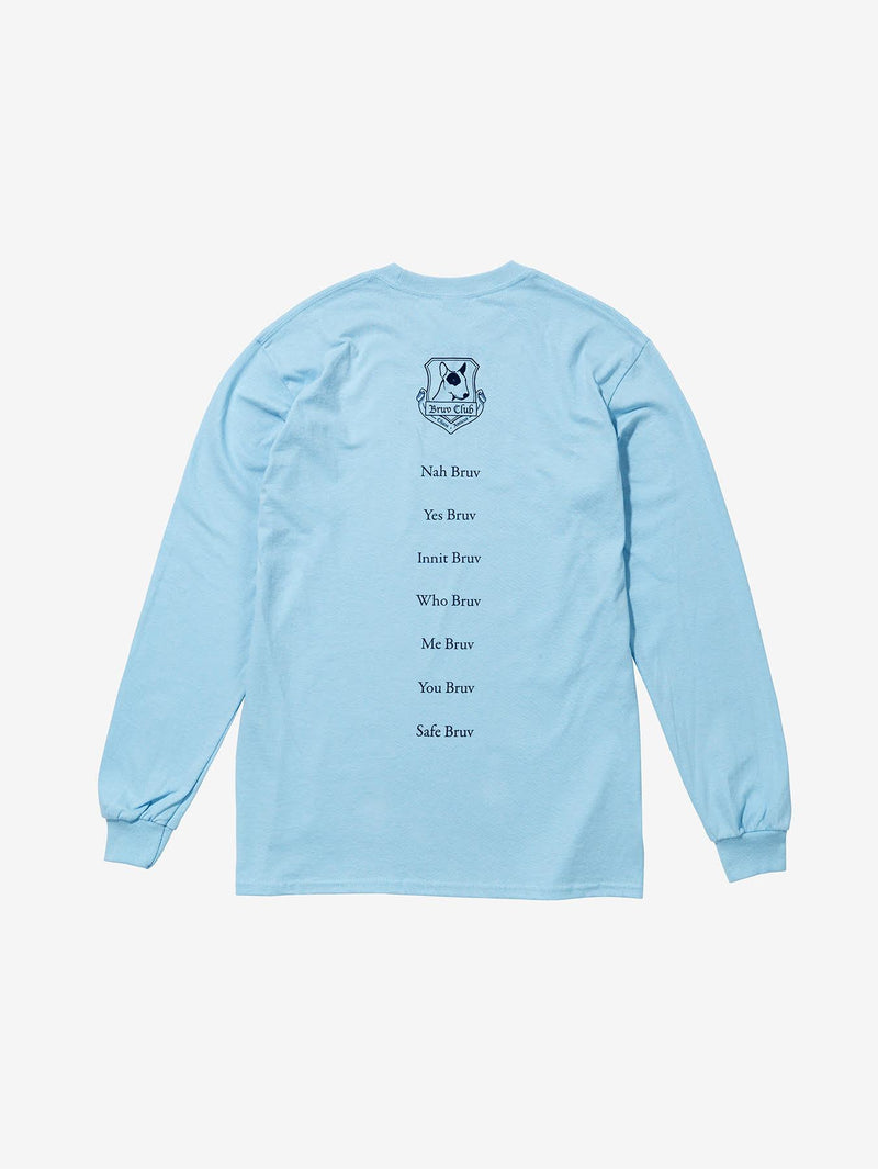 Bruv Club Long Sleeved Blue T-Shirt - more detail