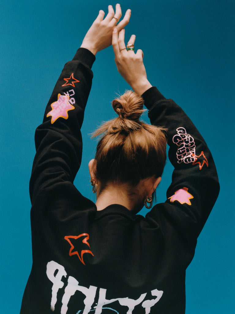 Black Doodle Crewneck Sweatshirt | Chaos Club