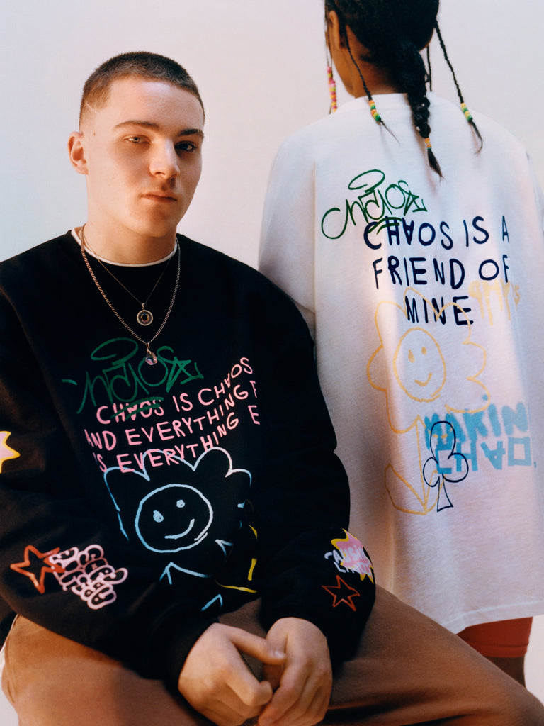 Black Doodle Crewneck Sweatshirt | Chaos Club